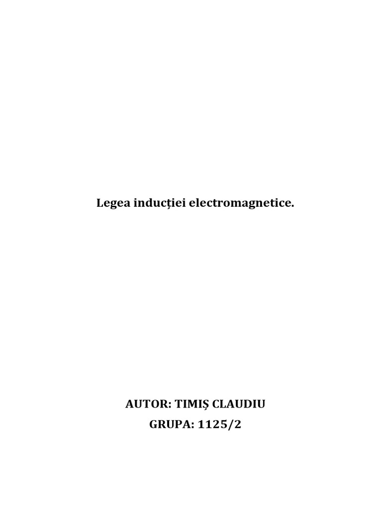 Legea Inductiei Electromagnetice | PDF