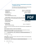 Co-Operative Housing Society Monthly Maintenance Calculation As Per Mcs Act 1960