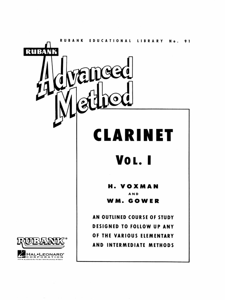 Rubank Adv Method I Clarinet | PDF