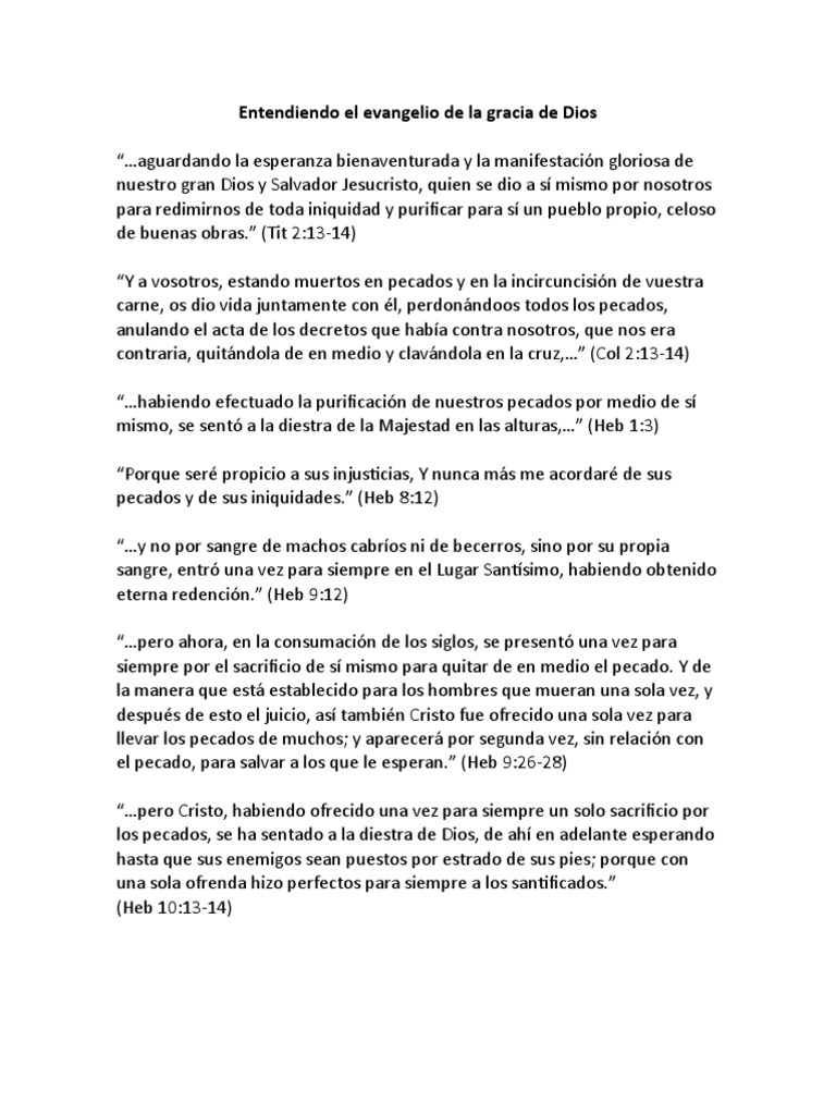Evangelio de la Gracia de Dios | PDF | Pecado | Cristo (título)