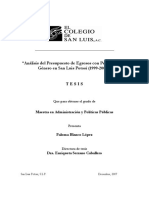 Análisis Del Presupuesto de Egresos Con Perspectiva de Género en San Luis Potosí 1999-2004