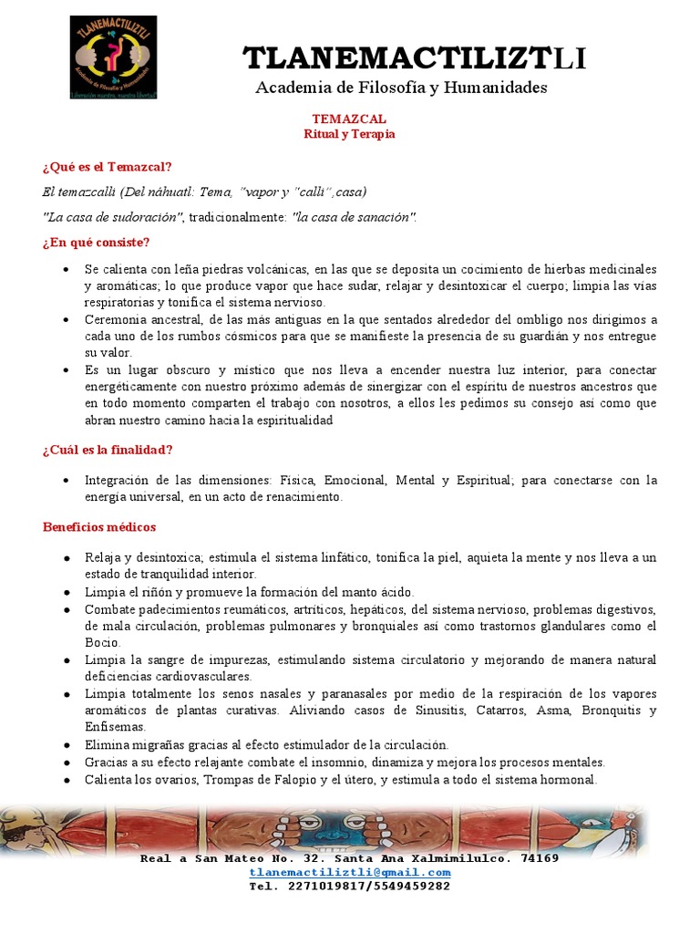 Infografía Temazcal | PDF | Medicina CLINICA | Especialidades Medicas