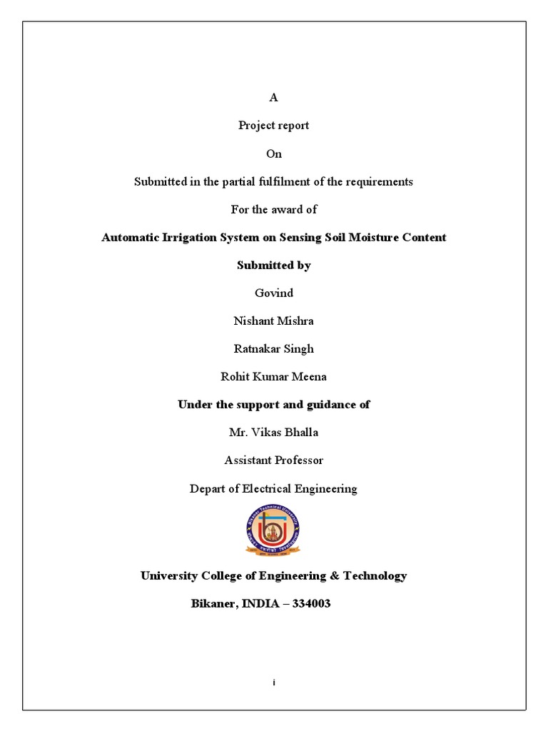 Final Year Project Report EE | PDF