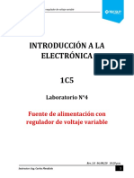 Introducción A La Electrónica 1C5: Fuente de Alimentación Con Regulador de Voltaje Variable