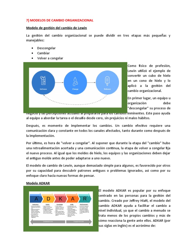 Modelos de Cambio Organizacional | PDF | Gestión del cambio