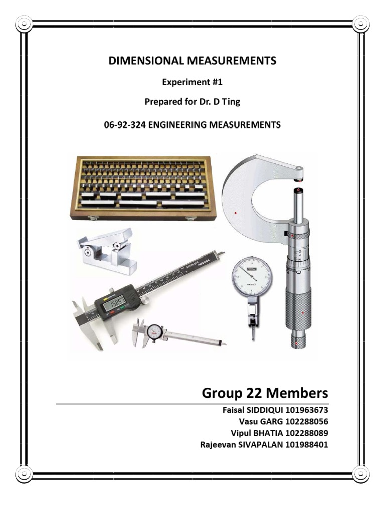 Dimensional Measurements Group 22 Members PDF Accuracy And