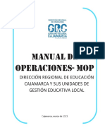 Manual de Operaciones-Mop: Dirección Regional de Educación Cajamarca Y Sus Unidades de Gestión Educativa Local