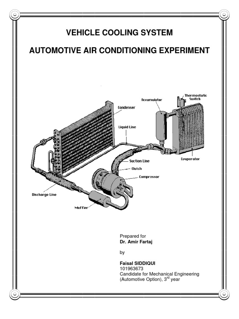Vehicle Cooling System Automotive Air Conditioning Experiment PDF