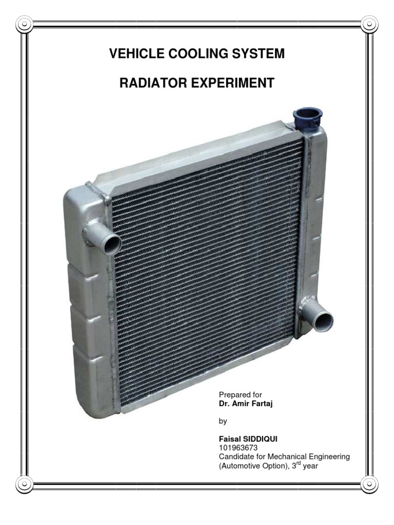 Vehicle Cooling System Radiator Experiment | PDF | Radiator ...