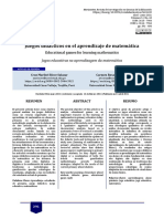 Juegos Didácticos en El Aprendizaje de Las Matemáticas