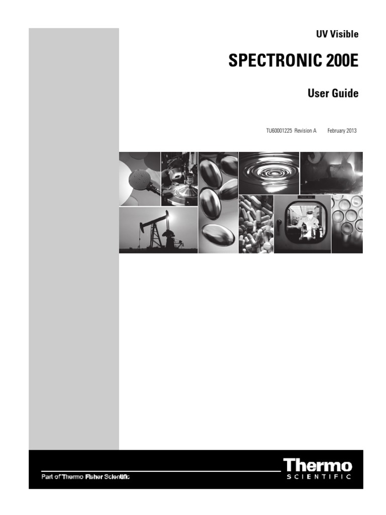 Spectronic 200E: User Guide | PDF | Absorbance | Spectrophotometry