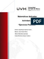 Matemáticas Aplicadas Actividad #8 "Ejercicios Prácticos"