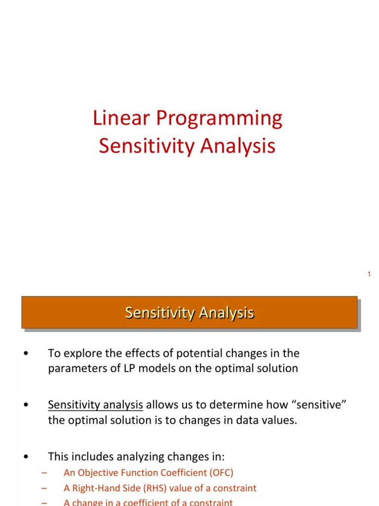 Linear Programming Sensitivity Analysis | PDF | Mathematical ...