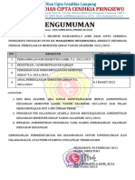 Pengumuman Perkuliahan Semester Genap TA 2021-2022