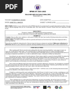 RPMS SY 2021-2022: Teacher Reflection Form (TRF)