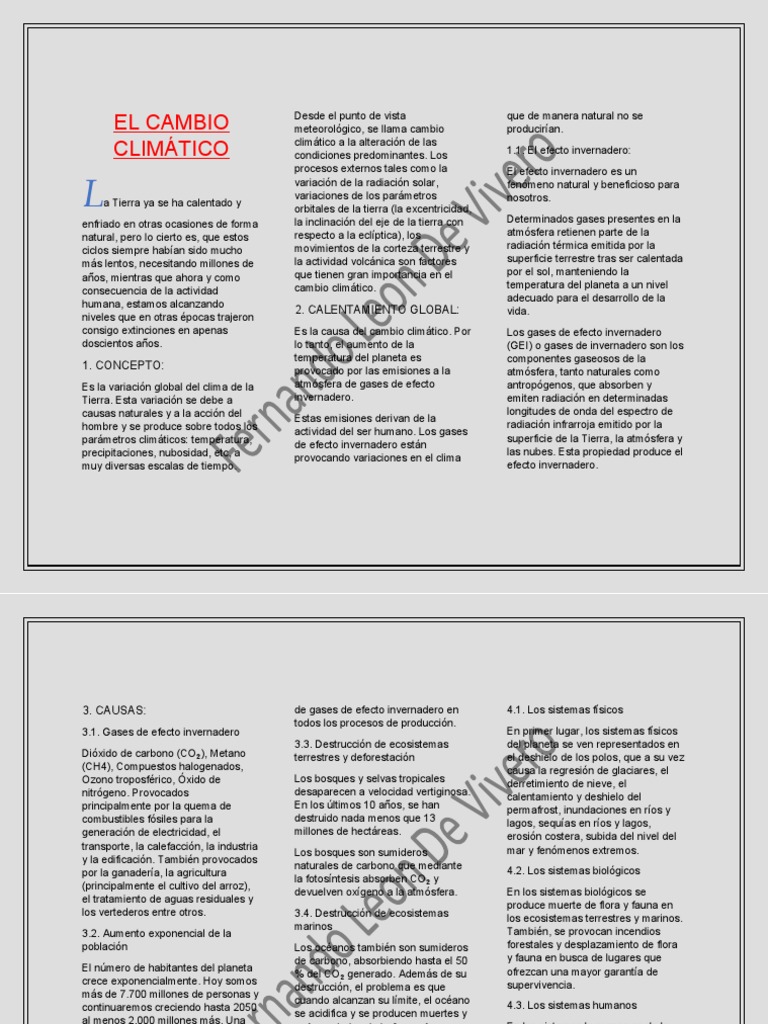 Impacto Humano en el Cambio Climático | PDF | Gases de efecto ...