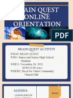 Brain Quest Online Orientation