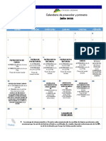 Calendario Julio 2022 Preescolar y Primaria