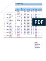 Connection Table For Pots and Inputs (Jack 6,3mm)