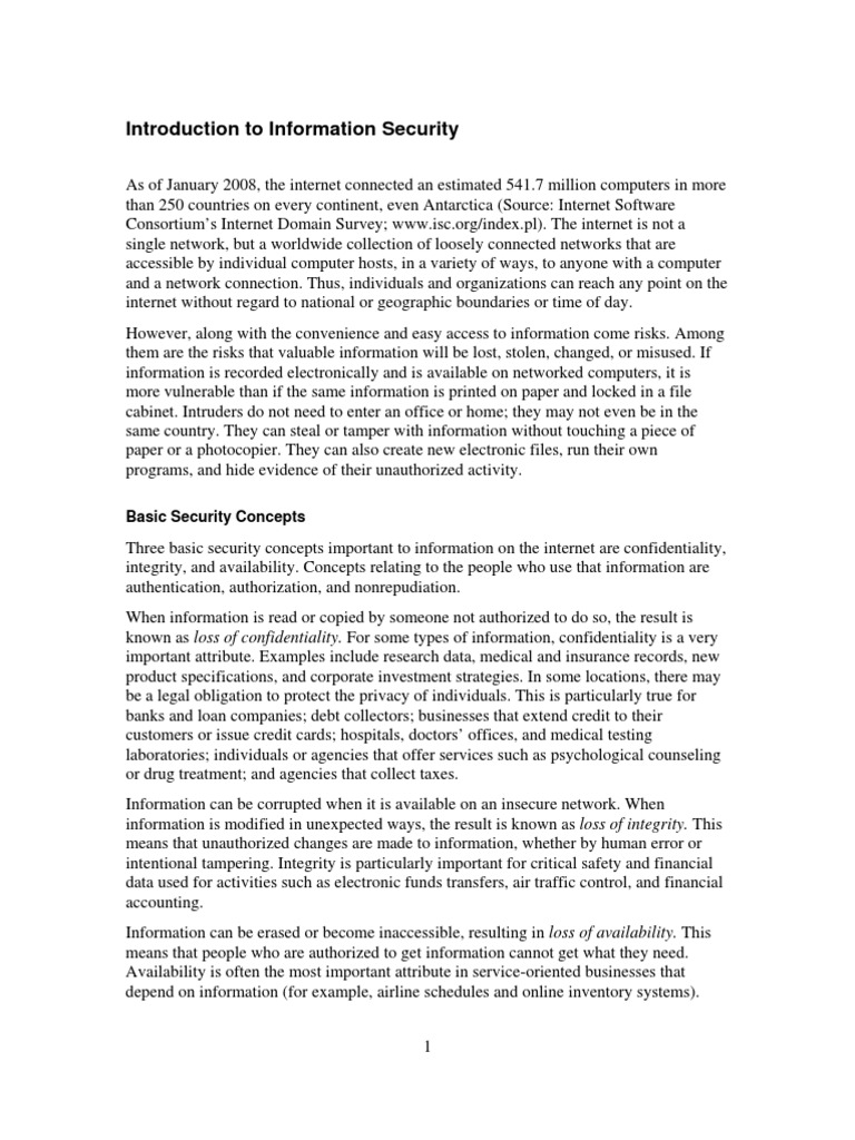 Info Security Basics | PDF | Information Security | Authentication