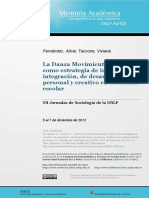 La Danza Movimiento Terapia Como Estrategia de Inclusion, de Integracion, de Desarrollo Social