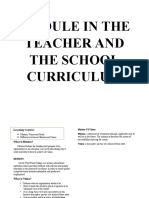 Module in The Teacher and The School Curriculum
