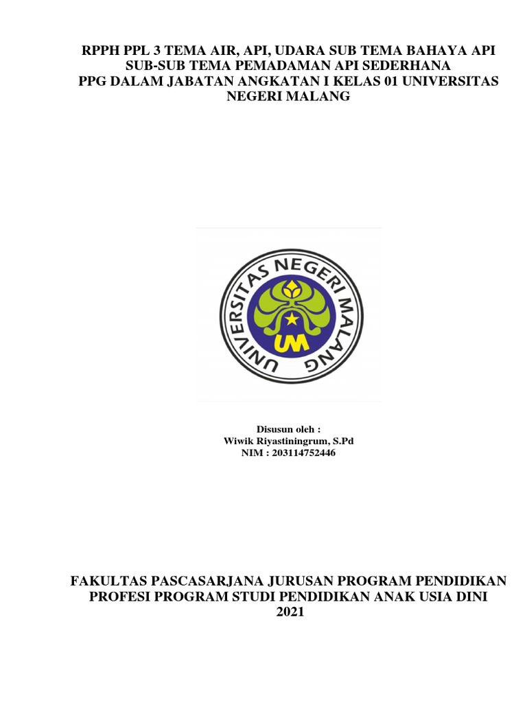 RPPH Bahaya Api untuk Anak TK | PDF