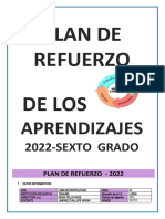 PLAN DE REFUERZO 2022 - SEXTO GRADO