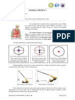 General Physics 1: Activity Title: Center of Mass Activity No.: 2.1 Learning Competency