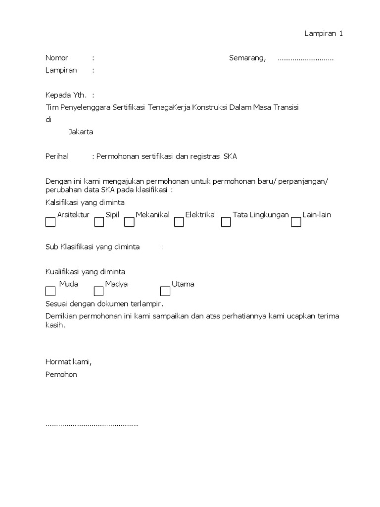 FORMULIR PENGAJUAN SKA Dan SKT | PDF