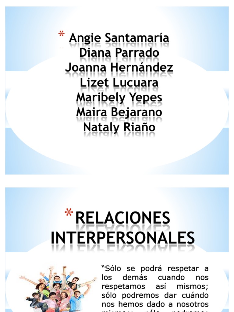 Relaciones Interpersonales | PDF | Salud y bienestar | Estilo de vida
