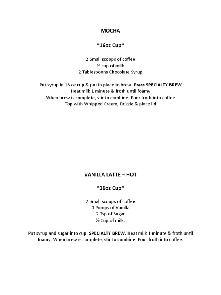 coffee shop recipes PDF Caramel Regional & Ethnic Food