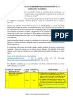 Criterios de Evaluación y Actividades Aprende en Casa