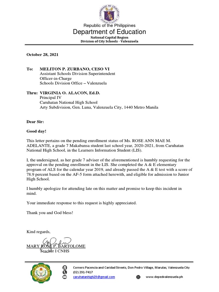 JUSTIFICATIONLETTERADELANTE PDF