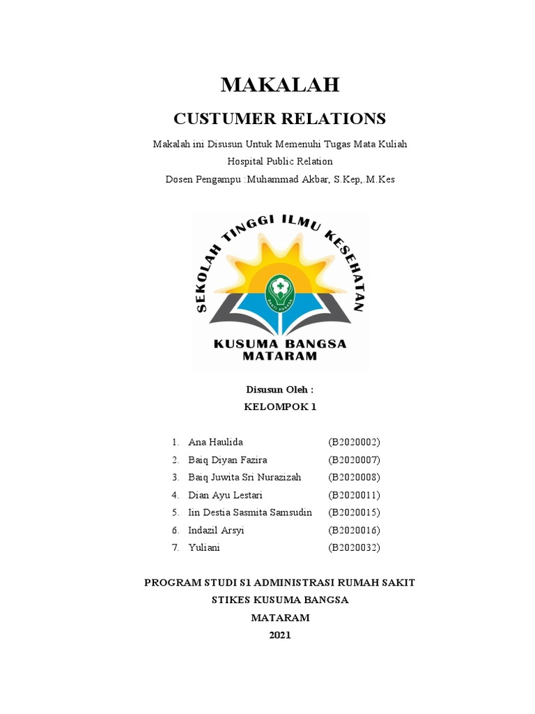Kelompok 1 makalah customer relations pdf