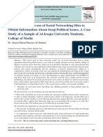 University Youth's Use of Social Networking Sites To Obtain Information About Iraqi Political Issues, A Case Study of A Sample of Al-Iraqia University Students, College of Media