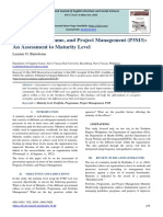 Portfolio, Programme, and Project Management (P3M3) : An Assessment To Maturity Level
