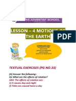Lesson - 4 Motions of The Earth: Textual Exercises (PG No.33)