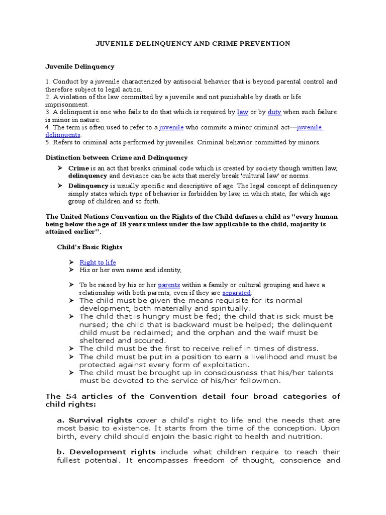 Juvenile Delinquency and Crime Prevention | PDF | Juvenile Delinquency ...