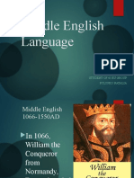 Middle English Language: Made by Student of 41 Eu Group Pylypko Natalia
