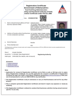 Registration Certificate Government of Maharashtra