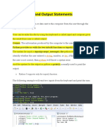 Python Input and Output Statements