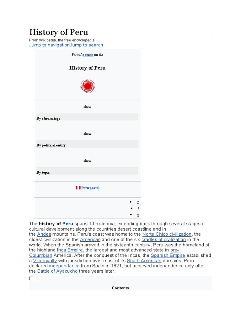 History of Peru PDF Peru