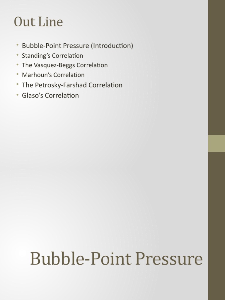 Bubble Point Pressure Equations PRF PDF Pressure Gases