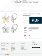 925 Silver Earrings With Swarovski 2854 Butterfly 12mm