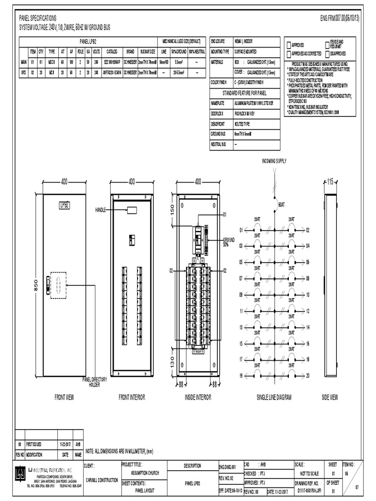 LPB2 Electric Panel Layout Details | PDF | Electromagnetism ...