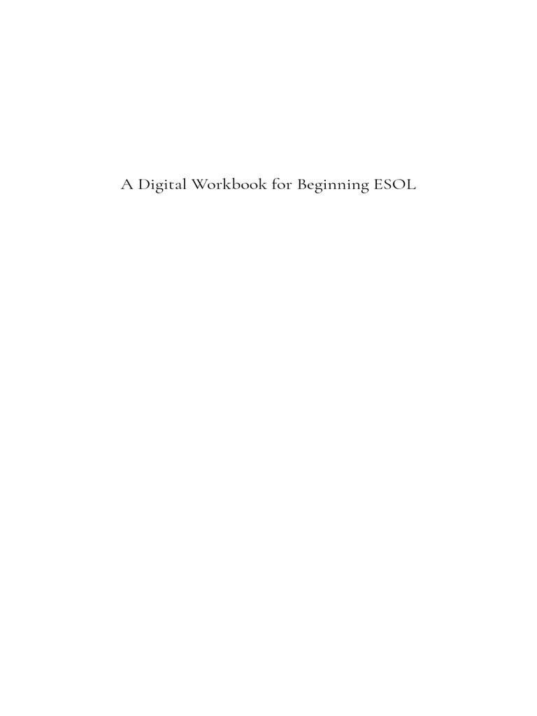 A Digital Workbook For Beginning ESOL 1592955106 PDF Part Of Speech
