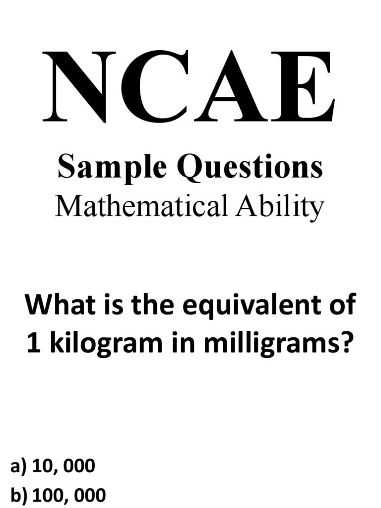 Sample Questions Mathematical Ability PDF Equations Applied