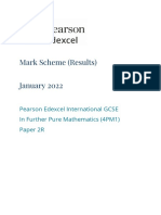 Mark Scheme (Results) January 2022: Pearson Edexcel International GCSE in Further Pure Mathematics (4PM1) Paper 2R