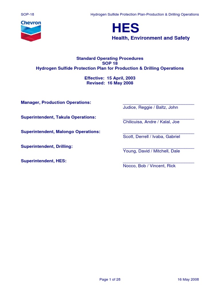 H2S Safety Protocols for Operations | PDF | Ventilation (Architecture ...